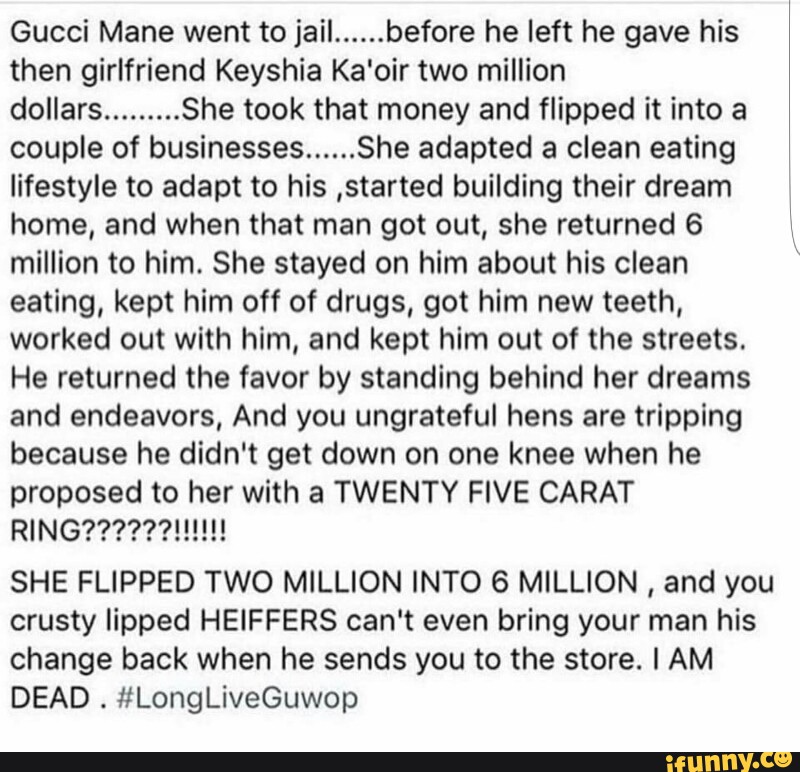 Give gucci before how going to mane jail? much wife his did Gucci Mane’s