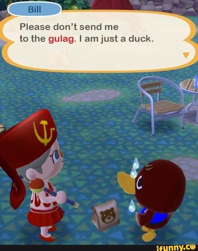 Please don't send me
to the gulag. I am just a duck.