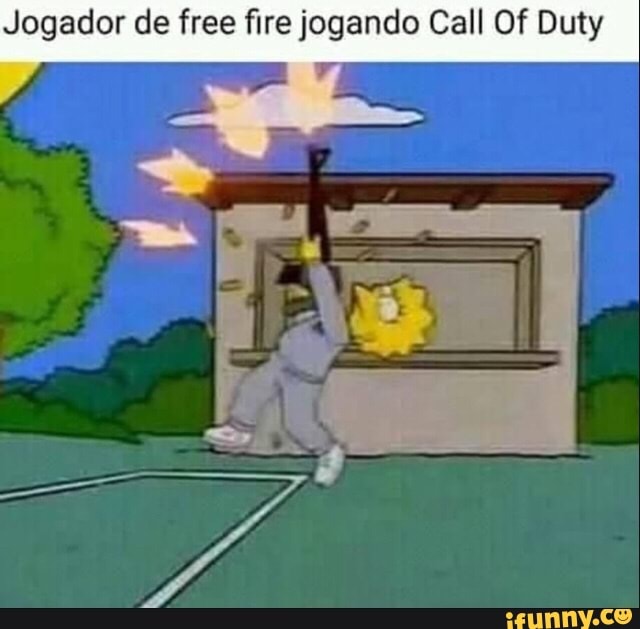 Jogador de free fire jogando Call Of Duty