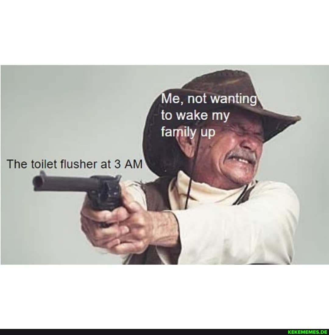 vie, not wanting to wake my
family up
The toilet flusher at AM