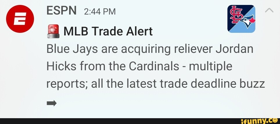 Toronto Blue Jays acquire Cardinals reliever Jordan Hicks - ESPN