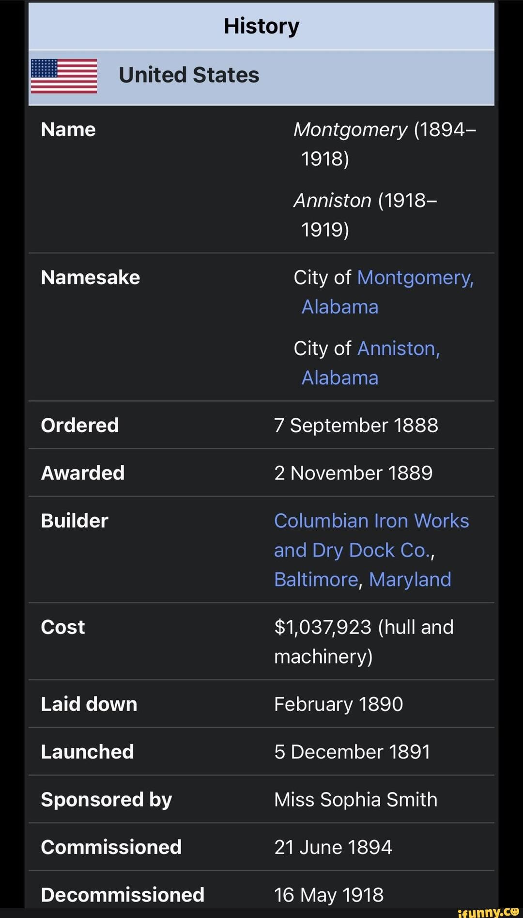 Protected/Peace C9 USS Montgomery/ USS Anniston History United