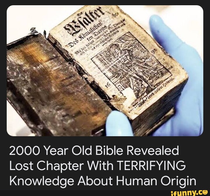 "Be 4 2000 Year Old Bible Revealed Lost Chapter With TERRIFYING ...