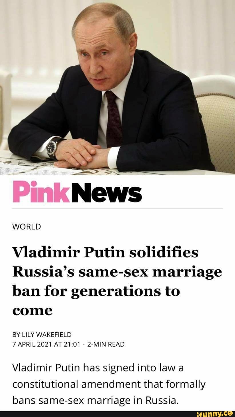 WORLD
Vladimir Putin solidifies
Russia's same-sex marriage ban for generations to come
BY LILY WAKEFIELD
7 APRIL 2021 AT 2-MIN READ
Vladimir Putin has signed into law a constitutional amendment that formally bans same-sex marriage in Russia.