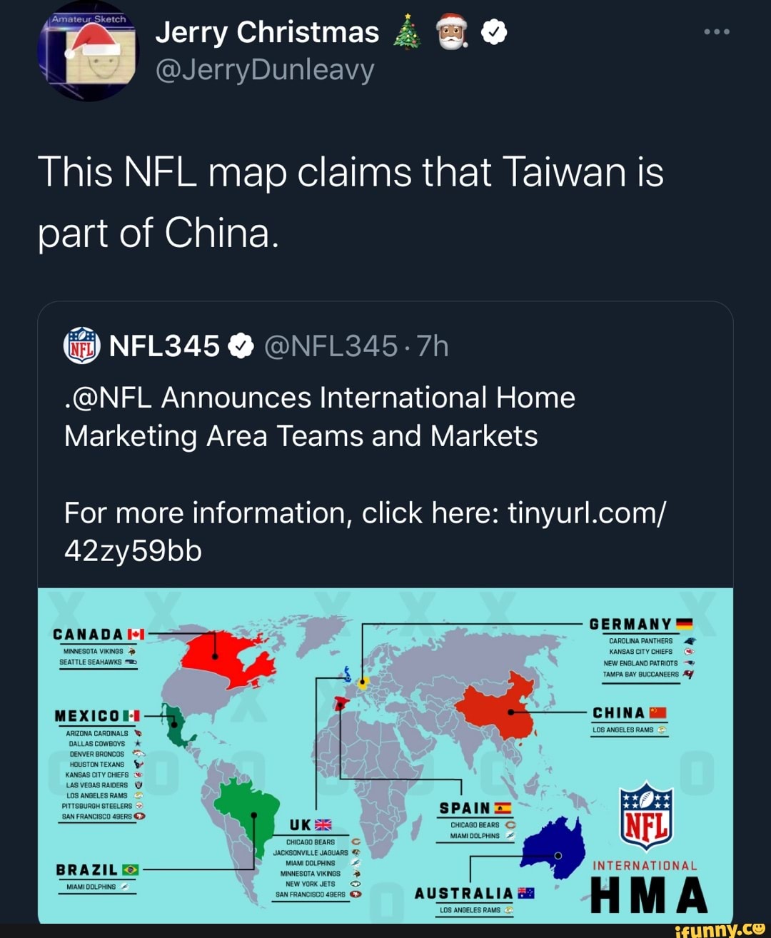 NFL announces international home marketing area teams and markets