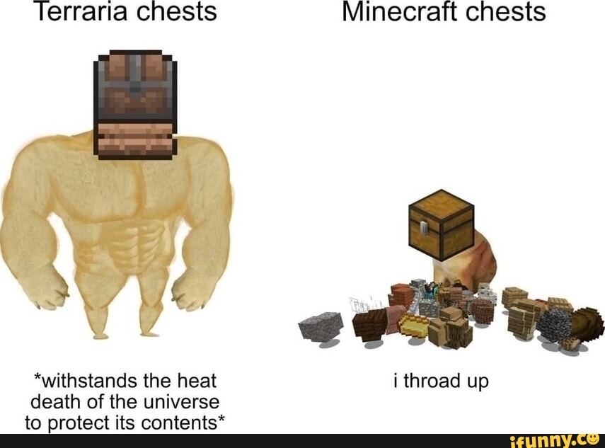 Terraria chests Minecraft chests *withstands the heat i throad up death