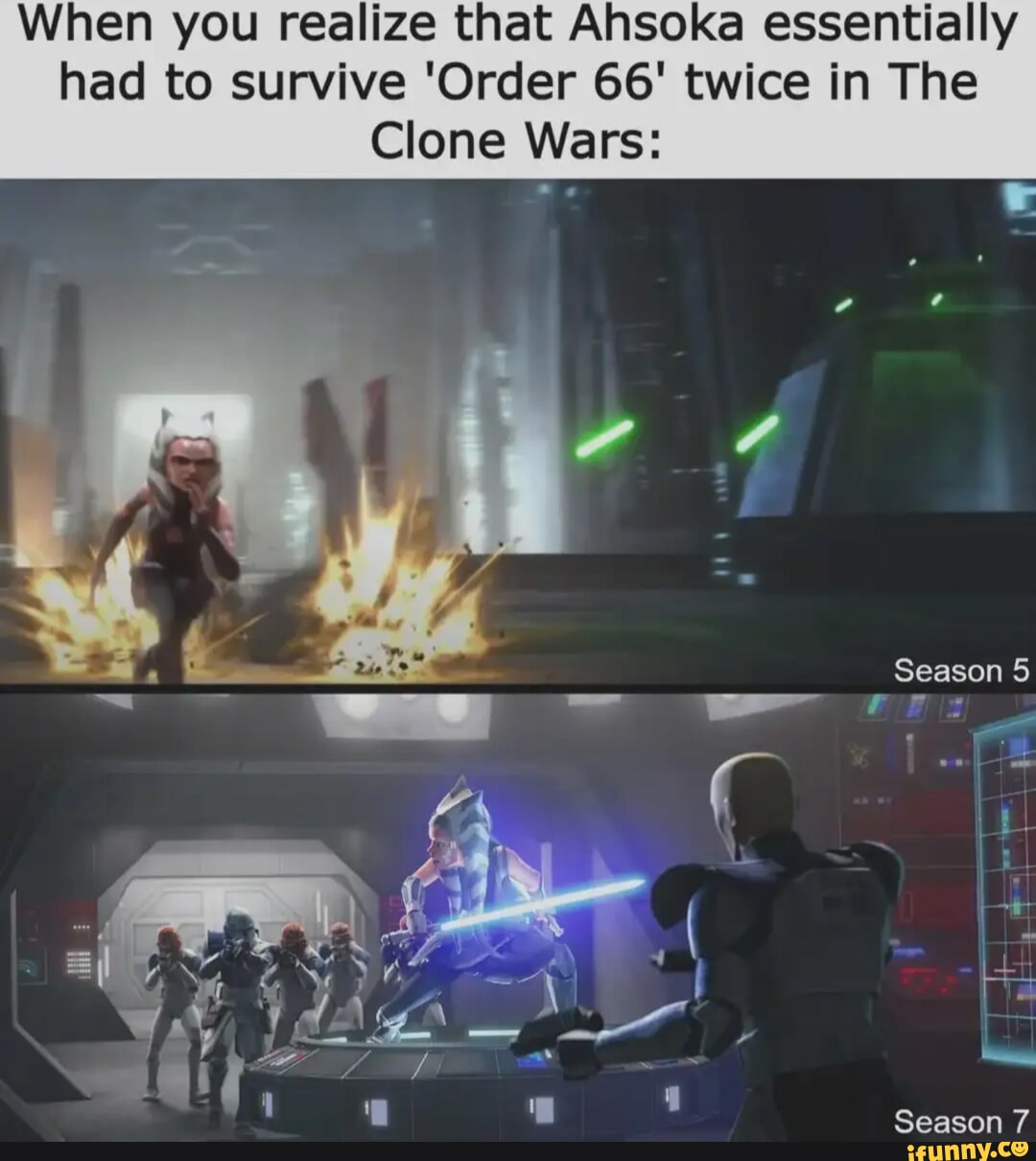 When you realize that Ahsoka essentially had to survive 'Order 66 ...
