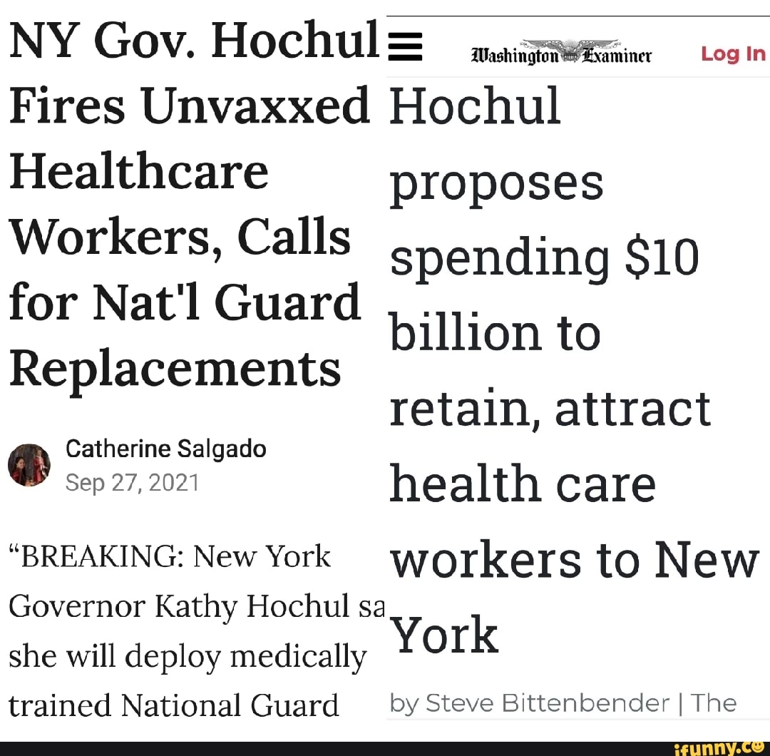 NY Gov. Hochull Log in Fires Unvaxxed Hochul Healthcare proposes ...