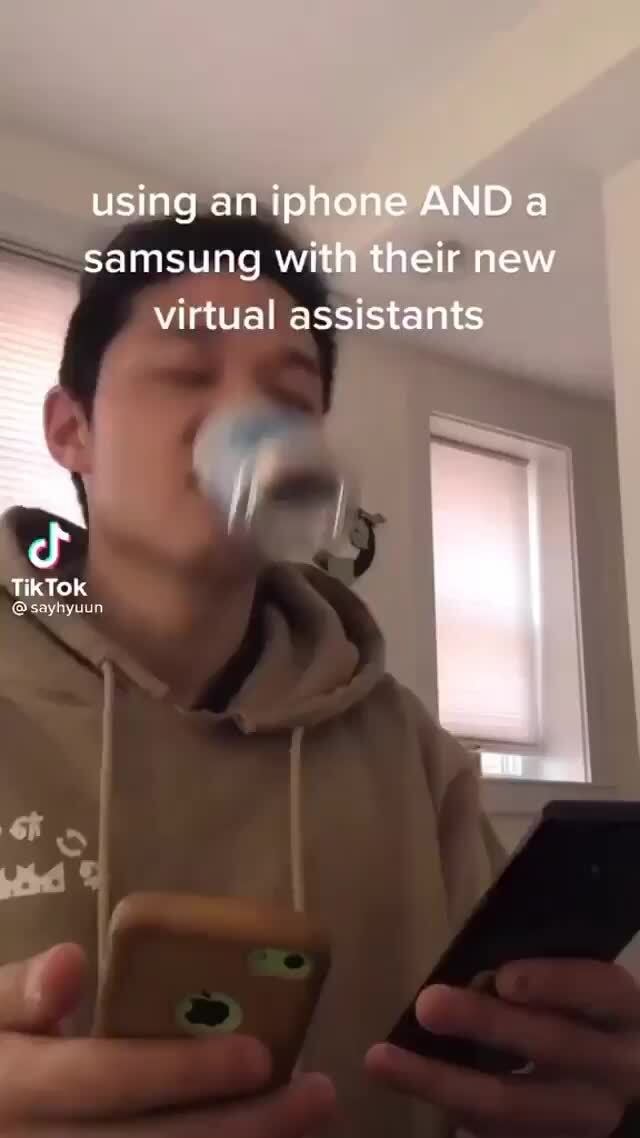 Using An Iphone And A Samsung With Their New Virtual Assistants Tiktok Sayhyuun