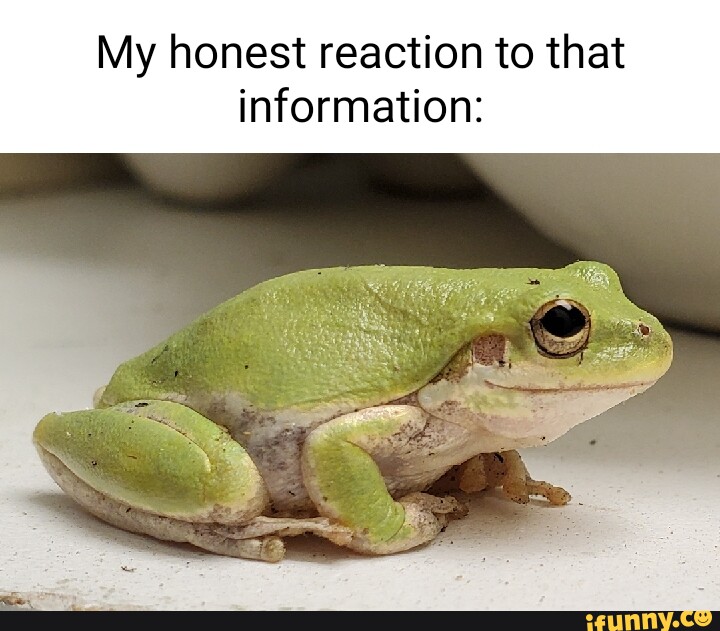 My honest reaction to that information: - iFunny