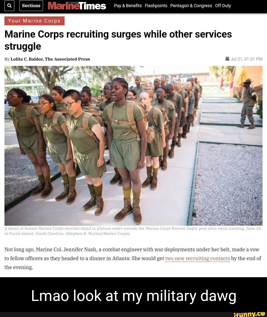 Marine Corps recruiting surges while other services struggle