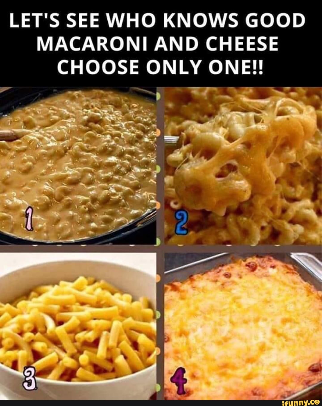 Let's see who knows good macaroni and cheese.
