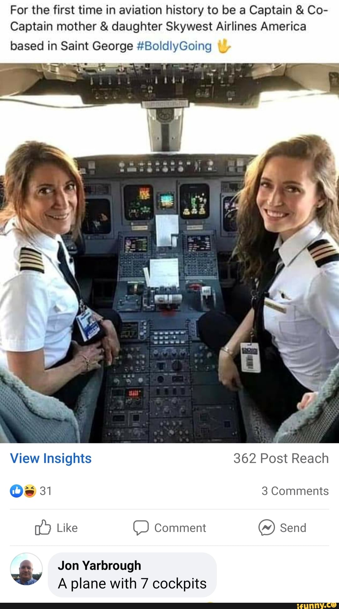 For the first time in aviation history to be a Captain & Co- Captain mother  &