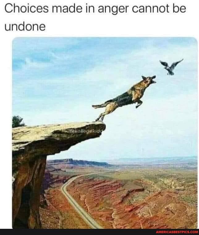 Choices made in anger cannot be undone
