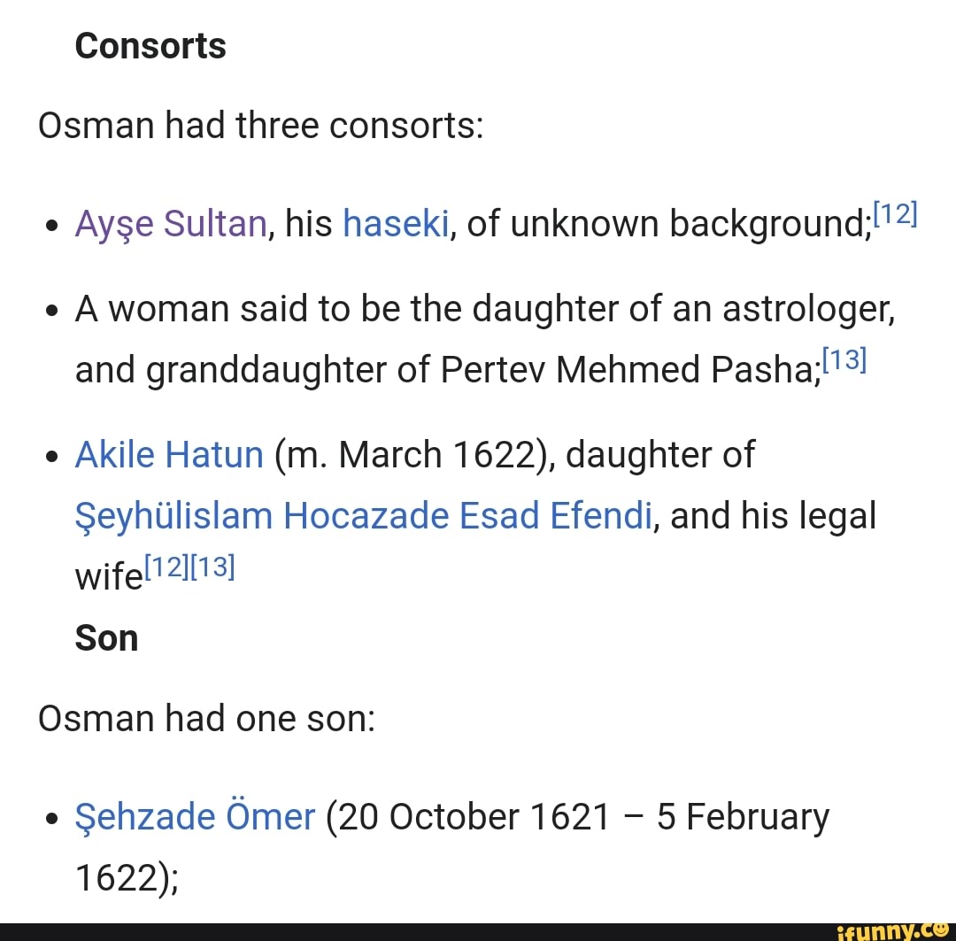 Consorts Osman Had Three Consorts: Ayse Sultan, His Haseki, Of Unknown ...