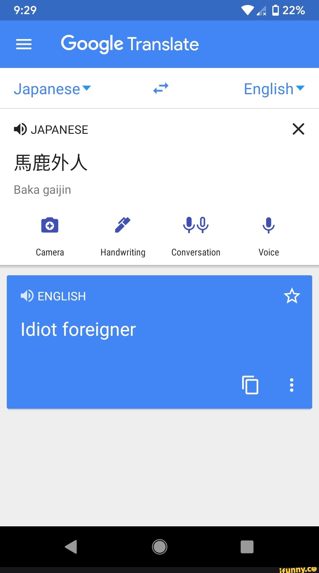 Google Translate Camera Handwriting Conversation Voice Idiot foreigner ...