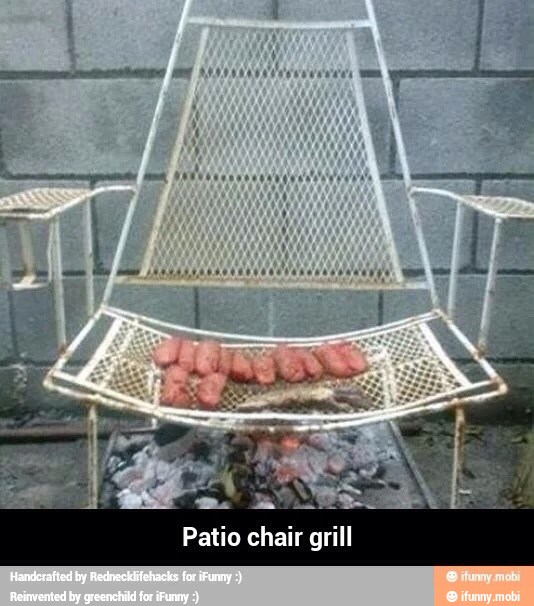 Patio chair grill