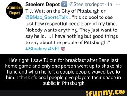 Steelers Depot @Steele t-th T.J. Watt on the City of Pittsburgh on