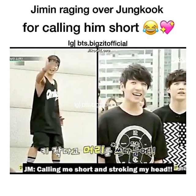 Jimin raging over Jungkook for calling him short © Ig bts. bi