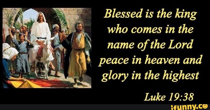 Blessed is the king who comes in the name of the Lord peace in heaven ...