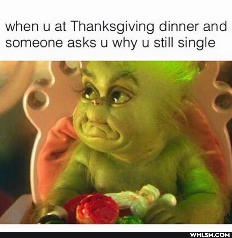 when u at Thanksgiving dinner and someone asks u why u still single
