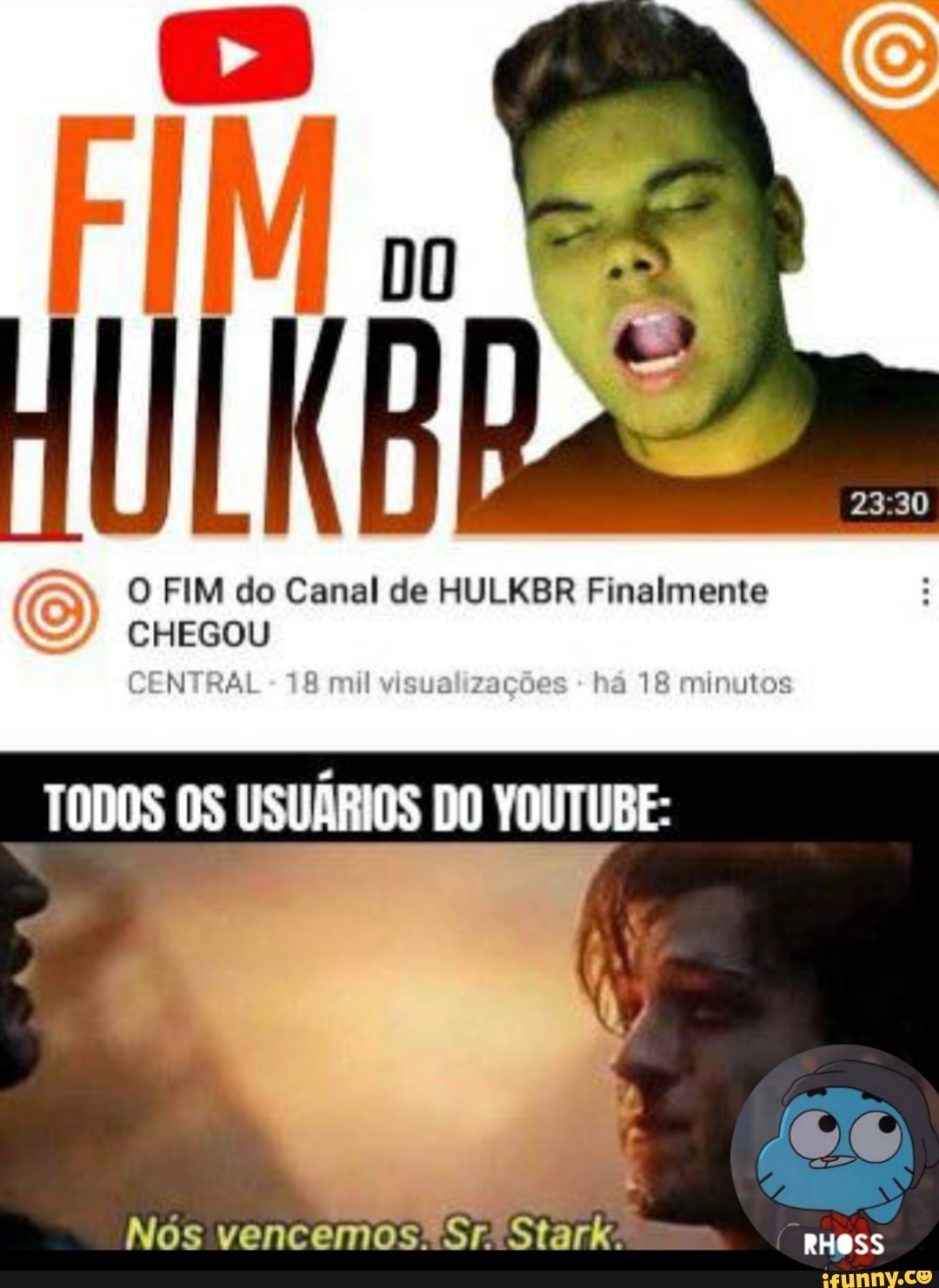 Fim O Fim Do Canal De Hulkbr Finalmente G Chegou Central Mil Visualiza Es Ha Minutos