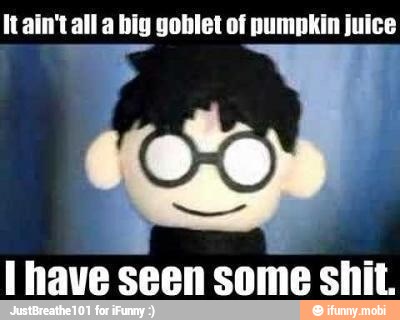 Itain't all a big goblet of pumpkin juice
I have seen some shit.