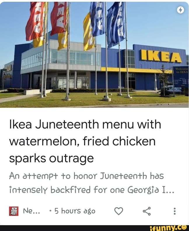 Ikea menu with watermelon, fried chicken sparks outrage An