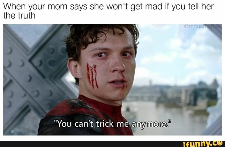 When your mom says she won't get mad if you tell her the truth - iFunny