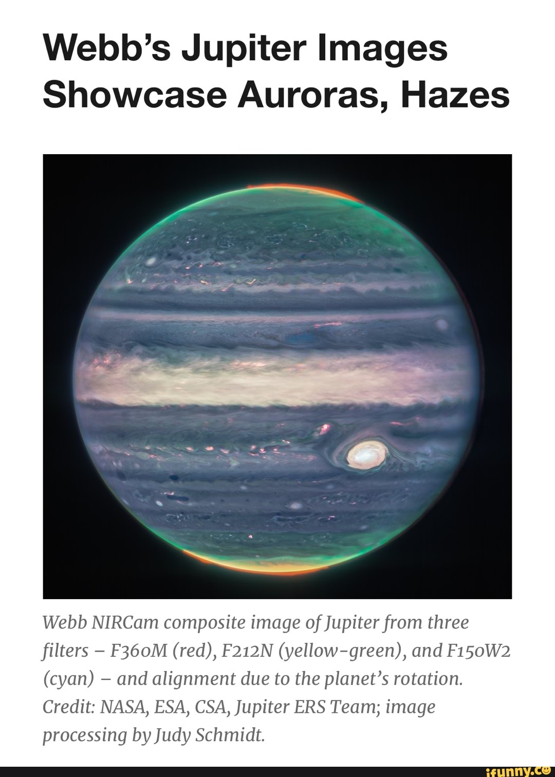 Webb's Jupiter Images Showcase Auroras, Hazes Webb NIRCam Composite ...