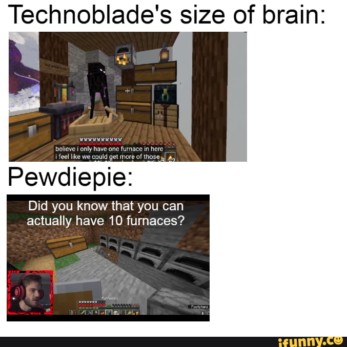 Technoblade's size of brain: Pewdiepie: Did you know that you can ...