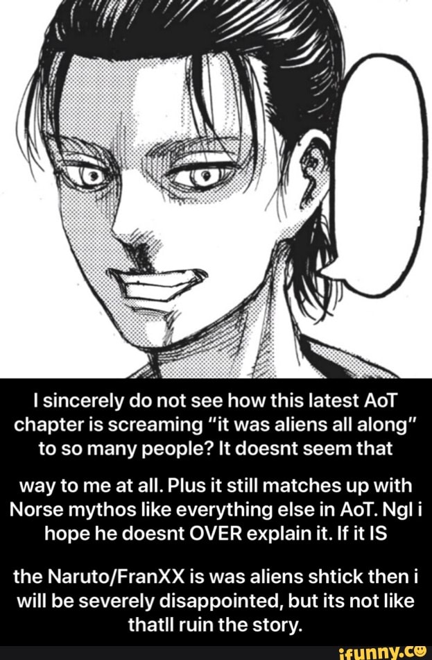 Lsincerely do not see how this latest AoT chapter is screaming “it was ...