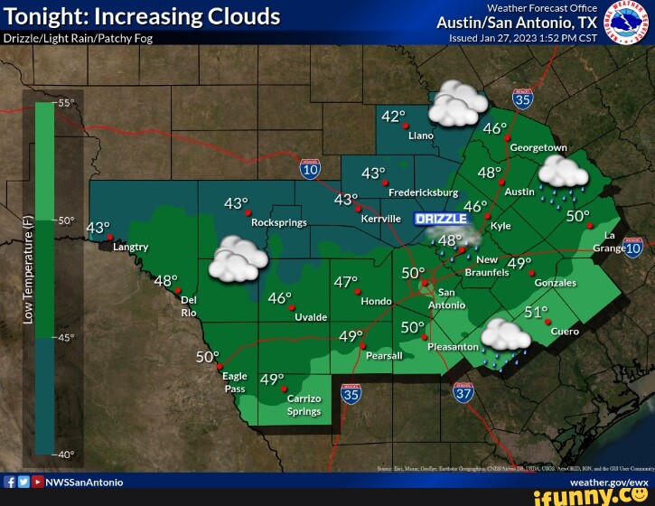 Tonight Increasing Clouds Fog Weather Forecast Office Antonio, TX