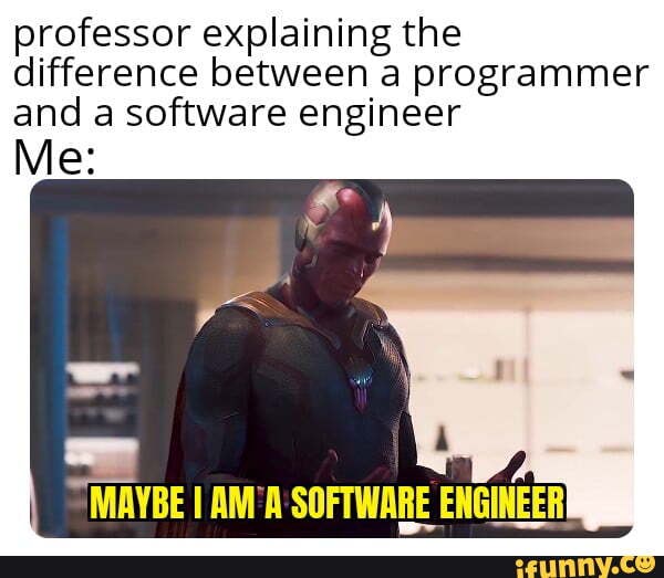 Professor explaining the difference between a programmer and a software ...