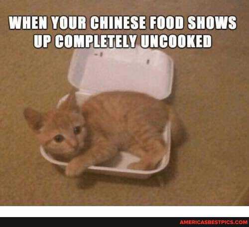WHEN YOUR CHINESE FOOD SHOWS
UP.
ff