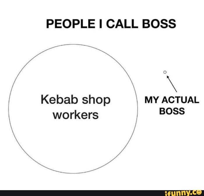 PEOPLE I CALL BOSS Kebab shop MY ACTUAL workers BOSS iFunny