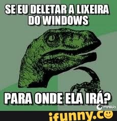 SE EU DELETAR LIXEIRA:
DO WINDOWS
PARA ONDE ELA IRÁ?