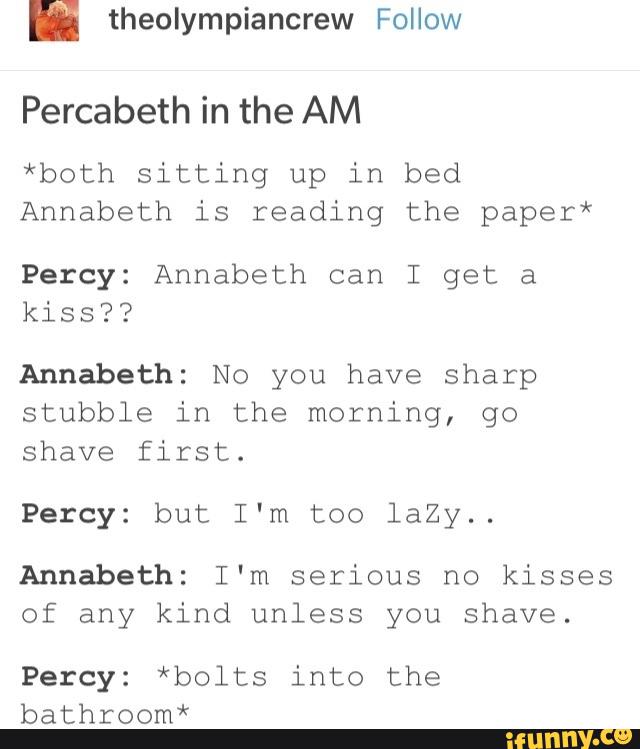 Theolympiancrew Follow Percabeth in the AM *both sitting up in bed ...