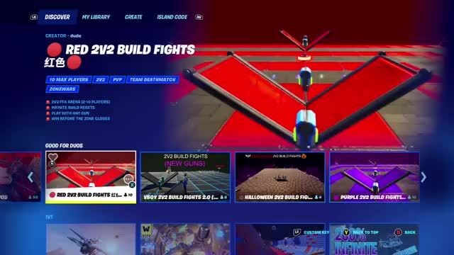 Discover My Library Create Island Code 2 Creator Dude Red Build Fi Ffa Arena 2 10 Players Infinite Build Resets Play With Any Gun Win Before The Zone Closes Red Build Fights Build Fights