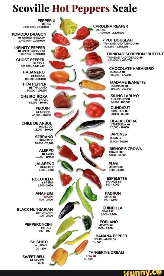 Scoville Hot Peppers Scale - Scoville Hot Peppers Scale PEBPER KOMODO ...