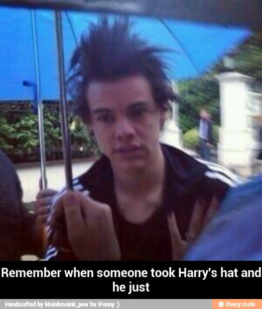 Remember when someone took Harry's hat and
he just - Remember when someone took Harry's hat and he just