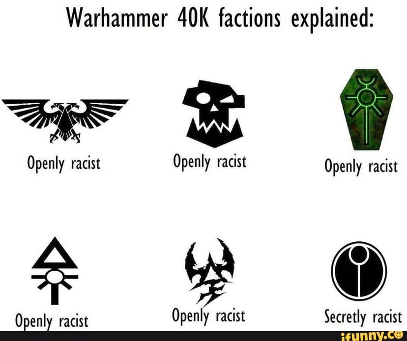 Warhammer factions explained: Openly racist Openly racist Openly racist ...