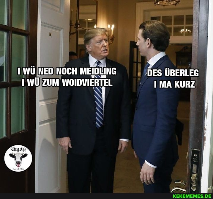 WÜ NED NOCH MEIDLING IWÜ zuM WOIDVIERTEL
'DES ÜBERLEG
I MA KURZ