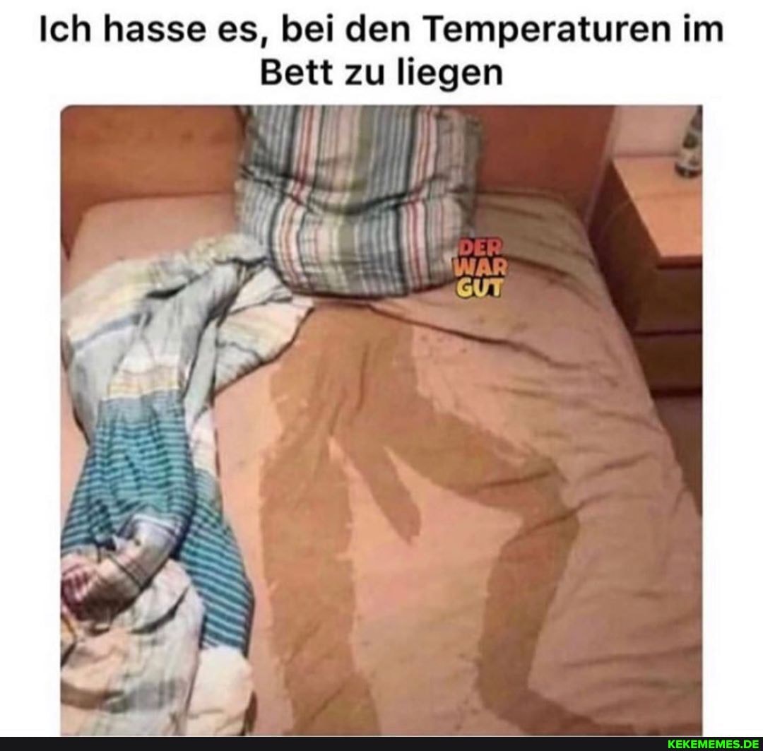 Ich hasse es, bei den Temperaturen im
Bett zu liegen