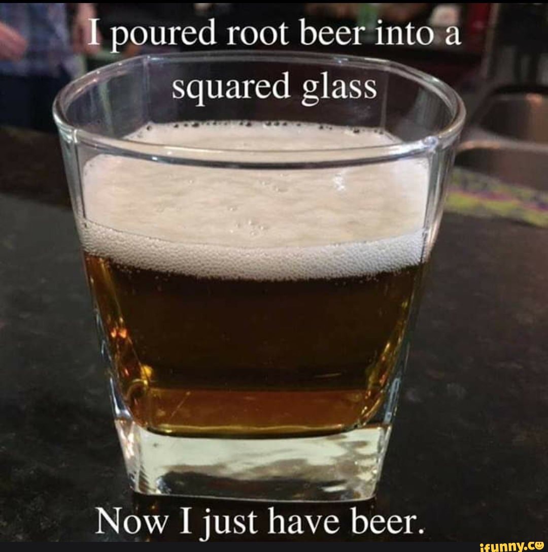 ¡A poured root beer into à er squared glass oD a Now 1 ...