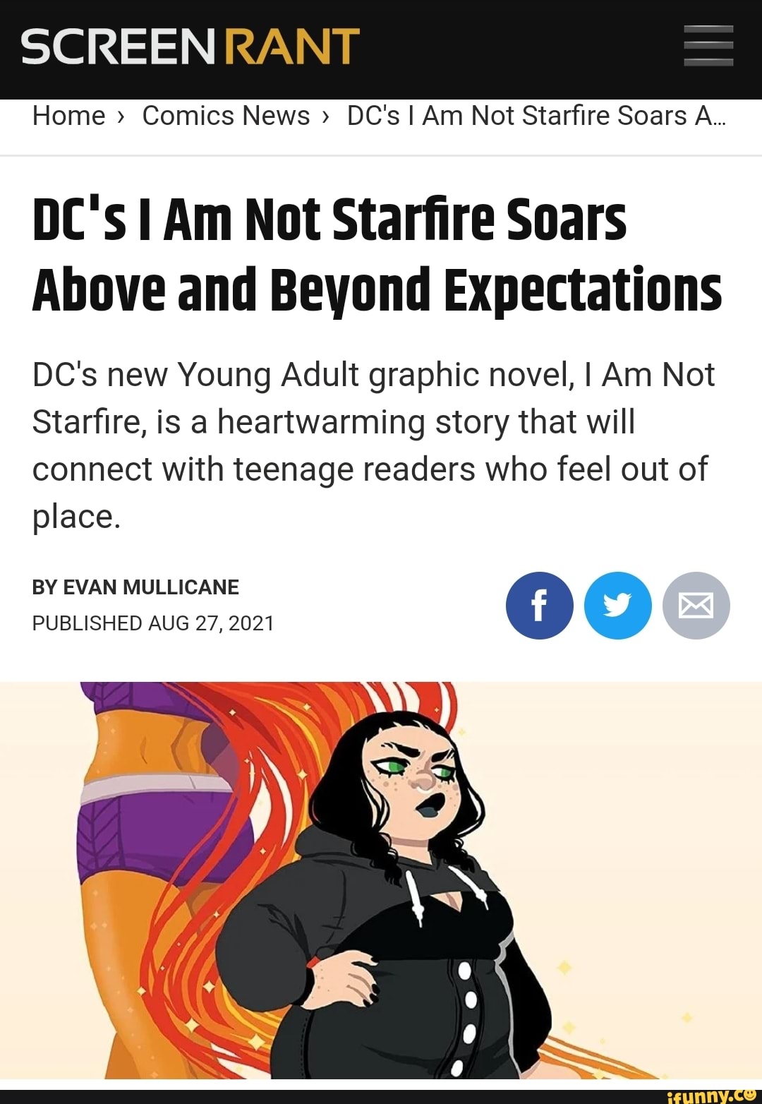 Screen Rant Home Comics News Dc S Am Not Starfire Soars A Dc S I Am Not Starfire