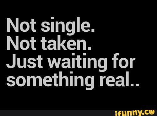 not single not taken just waiting for something real meaning in hindi)