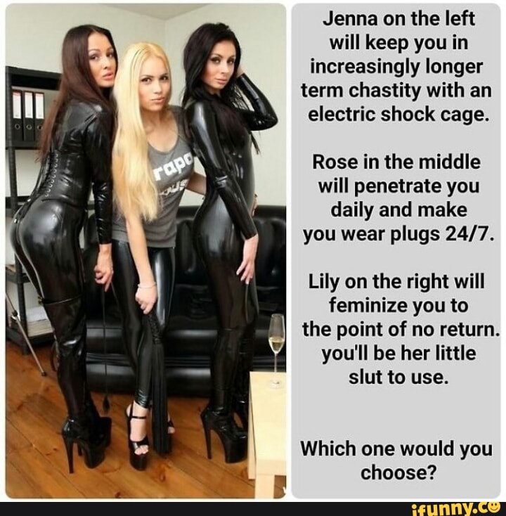 Jenna on the left will keep you in increasingly longer term chastity with a...