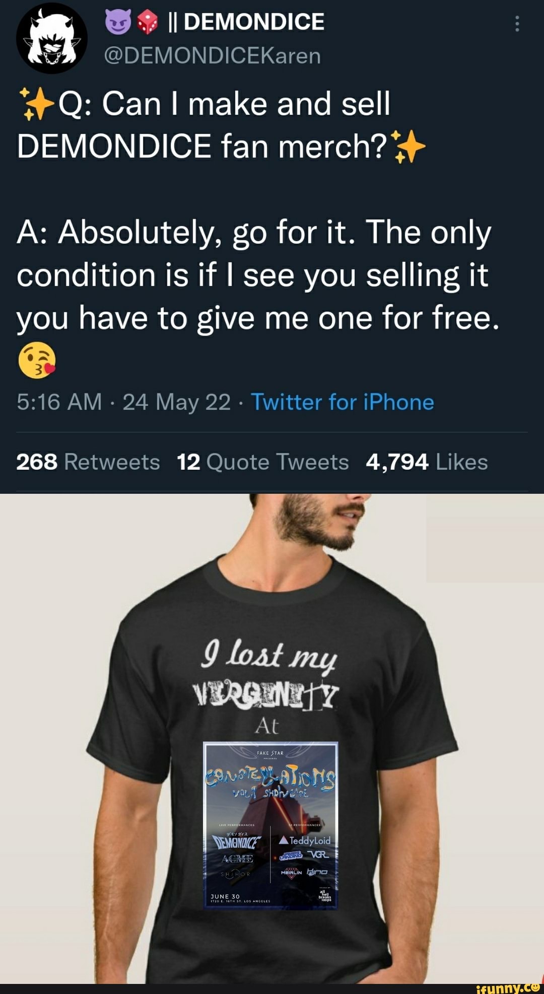 II DEMONDICE DEMONDICEKaren Q Can I make and sell DEMONDICE fan merch