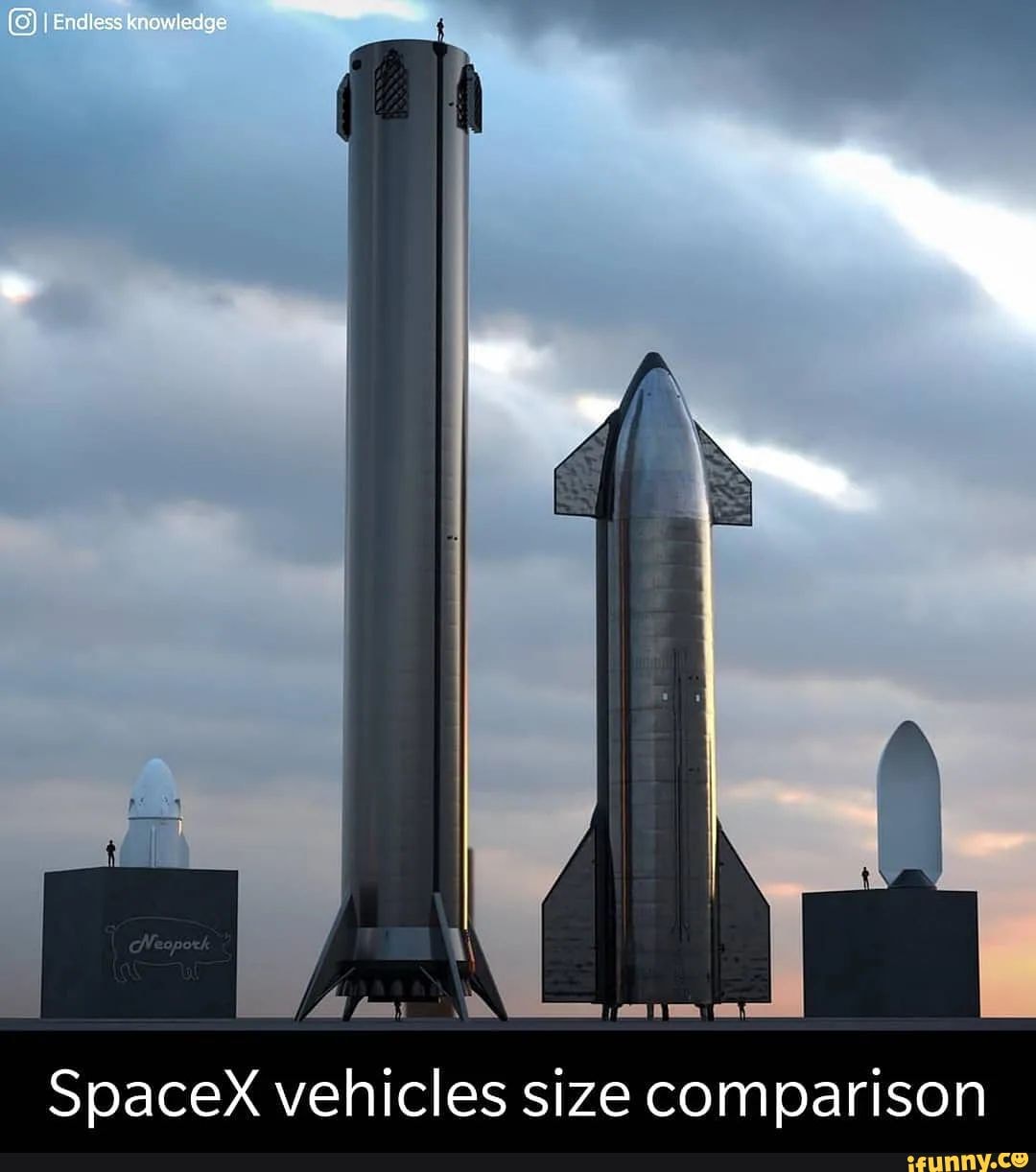 I Endless knowledge SpaceX vehicles size comparison iFunny